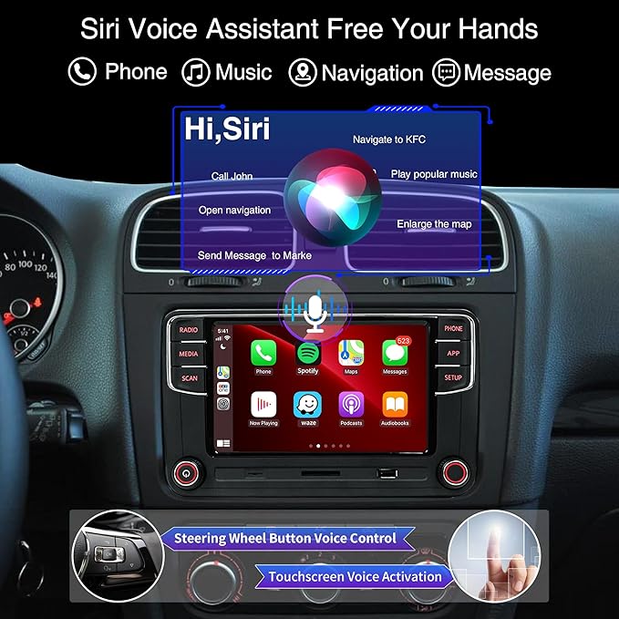 SCUMAXCON Car Stereo RCD360S RCD330 Carplay Bluetooth USB FM/AM Car Radio for VW Golf MK5 MK6 Passat Caddy Jetta Polo CC EOS Sharan Tiguan