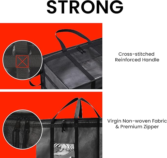 NZ home Insulated Bags for Food Delivery (3XL) Grocery Shopping Cooler Bag, Pizza Delivery, Hot & Cold Catering Tote, Reusable, Foldable & Heavy Duty (Orange)