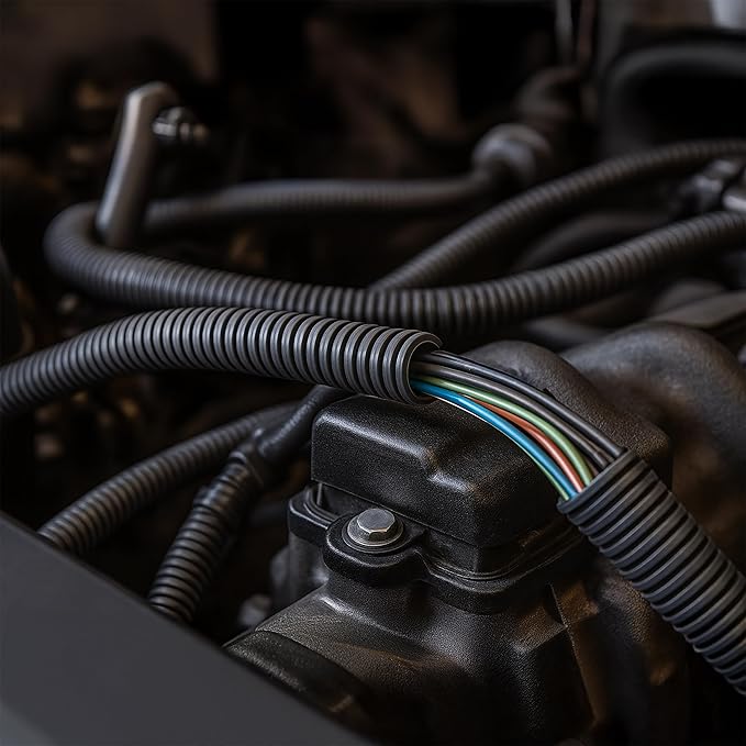 Electriduct Split Wire Loom Tubing Polyethylene Corrugated Flexible Conduit - 2" Nominal Size - 25 Feet - White