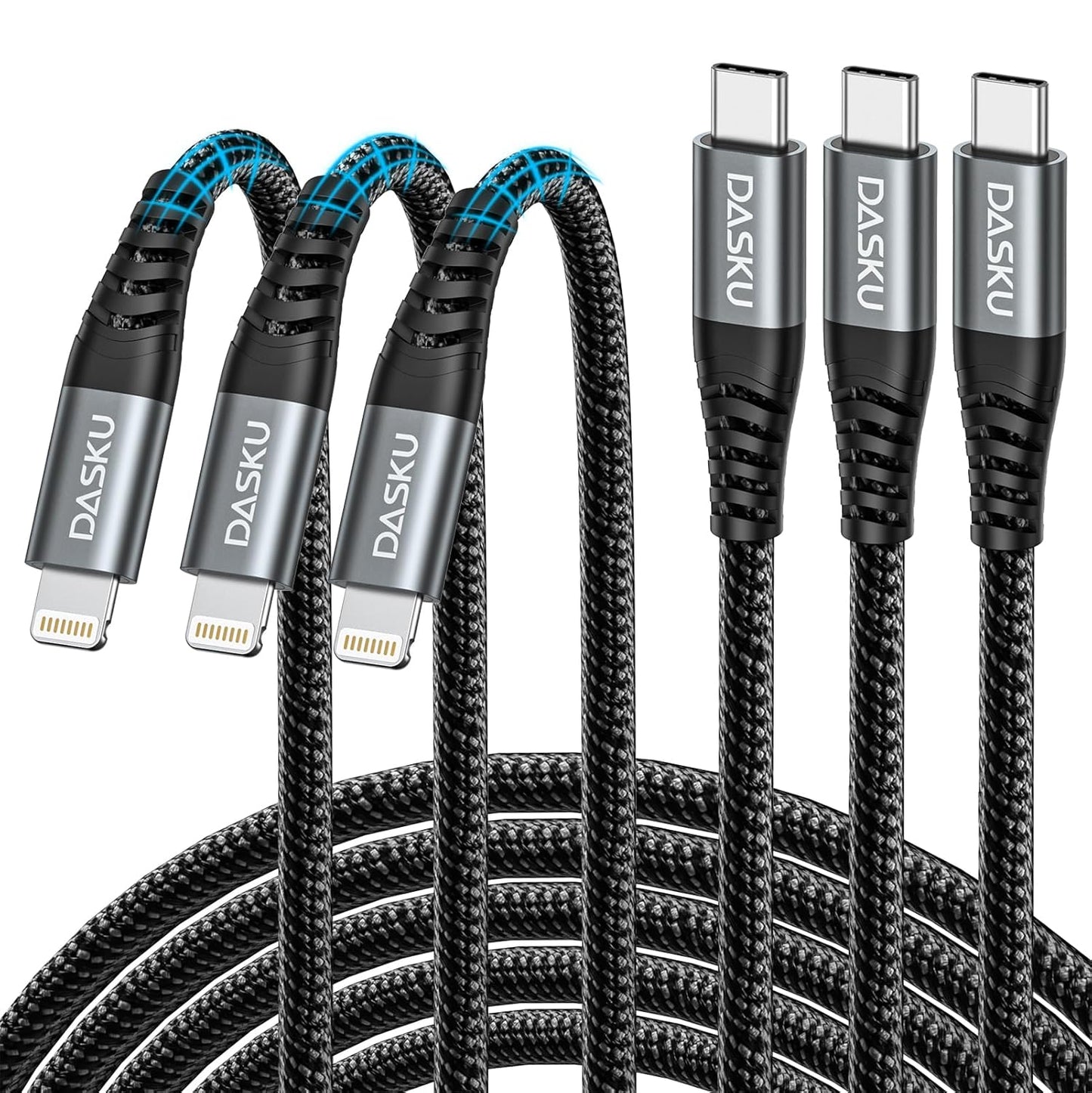 USB C Lightning Cable 3 Pack 3 Ft, iPhone 14 13 Fast Charger Cord [Apple MFi Certified] 3 Foot Type C iPhone Cable Compatible with iPhone 14 13 12 11 Pro Max Mini 8 Plus SE iPad and More