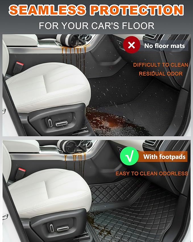 All-Weather car Floor MATS-Suitable for 99% of car Models,Leather car mat, offering Personalized Embroidery and Multiple Color Options,Provide Protection for car Rug (Green=)