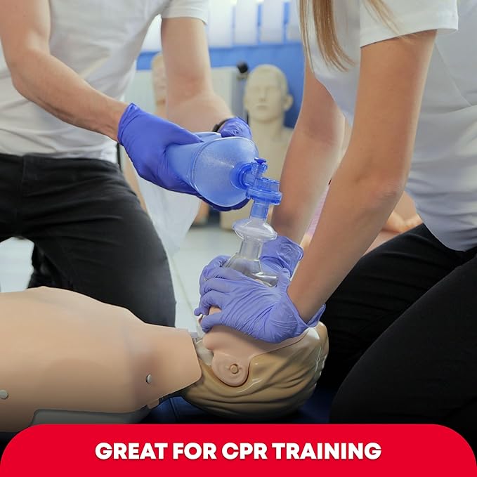 Adult and Infant CPR Mask Combo Kit – 8-Pack – 16 Valves, 8 Gloves, 16 Alcohol Pads – Emergency Resuscitation Kit for First Responders