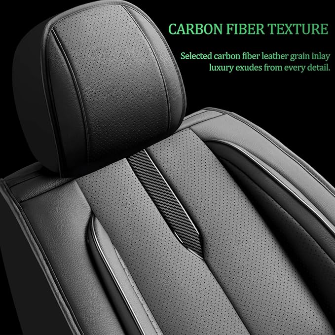 Fit Prius Car Seat Covers for Toyota Prius 2001-2024 2025 2026 -Upgraded Premium Waterproof & Breathable Leather, Airbag Compatible, All-Weather Seat Cushion Protector,2 Front/Black