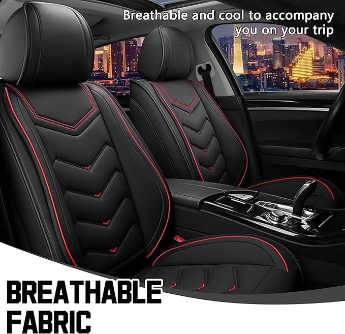 CTDS Car Seat Covers for Honda HR-V 2016-2026, Stylish Sport Seat Cover, Premium Nappa Leather Car Seat Cover. Automobile Seat Covers Sets.(Standard 2 Seats/Black)