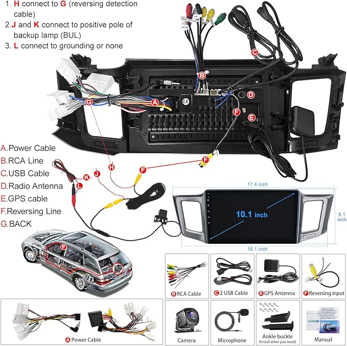 4G+64G Car Radio Stereo for Toyota RAV4 2013-2018, Wireless Carplay&Android Auto with Android 13 Support Bluetooth/Voice Control/GPS/WiFi/Back-up Camera/SWC/FM, 10.1 Inch IPS Touch Screen