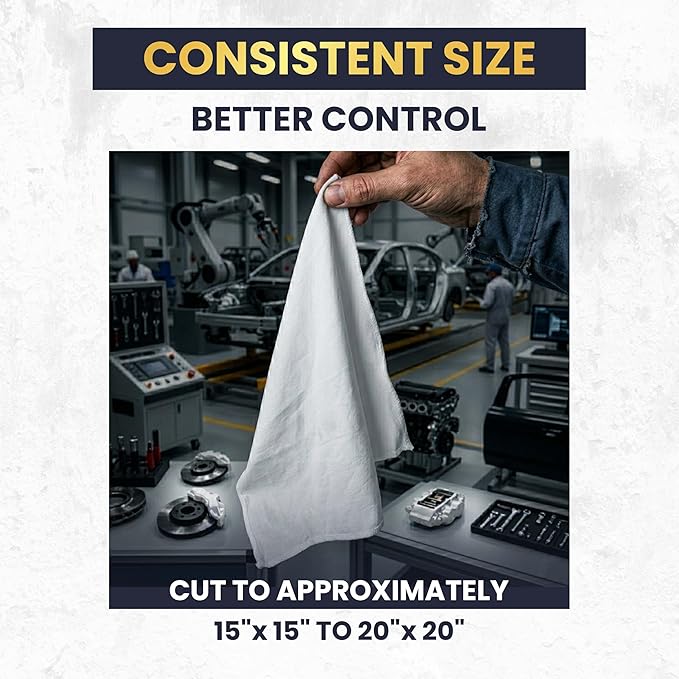 Premium New White Cotton Knit T-Shirt Rags (600 lbs. Pallet 60x10 lbs. Box of Rags) - Lint-Free, Soft & Absorbent Bulk Cleaning Cloths for Auto, Paint, Garage, Staining & Polishing