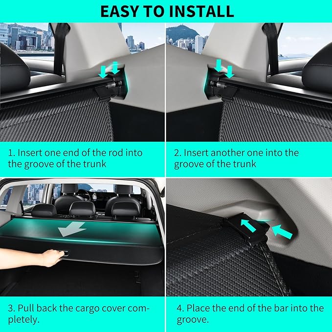 Cargo Trunk Cover fit for Hyundai Tucson 2025 2024 2023 2022 Accessories, Retractable Rear Luggage Security Shade Cover, Anti-Peeping Privacy Screen Protector, Carbon Fiber Texture