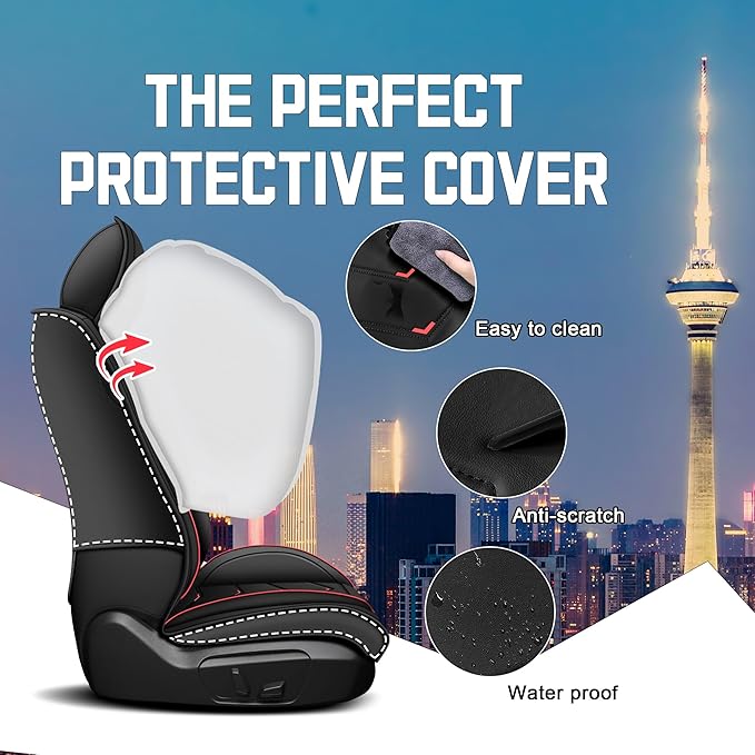 CTDS Car Seat Covers for Chevy Trax 2015-2026, Stylish Sport Seat Cover, Premium Nappa Leather Car Seat Cover. Automobile Seat Covers Sets.(Luxury 5 Seats/Black)