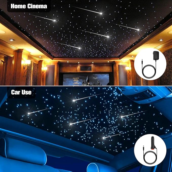 CHINLY Starlight Headliner Kit - Star Lights for Car Ceiling, 500pcs Fiber Optic Lights (0.03in+0.04in+0.06in) 13.1ft