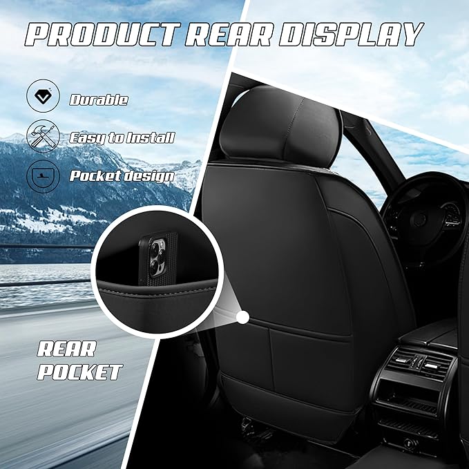 Car Seat Covers Fit for Infiniti g37 2000-2026, Stylish Sport Seat Covers, Waterproof Wear-Resistant Premium Nappa Leather Car Seat Cover.(Full Set with Pillow/Black Blue)