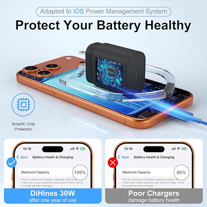 Phone 17 16 15 Charger Fast Charging,30W USB C Phone 17 16 15 Pro Max Charger Block &10FT Long Type C Cable Cord for i.Phone 17/Air/17 Pro/17 Pro Max/16/16 Plus/16 Pro/16 Pro Max/15/15 Pro Max,Black