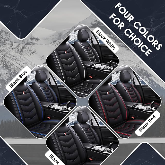 Car Seat Cover for Chevrolet Camaro 2000-2024, Durable Wear Resistant Waterproof Vehicle Cushion Covers,Breathable No Odor Premium Leather Vehicle Seat Covers. (Standard,Black White)