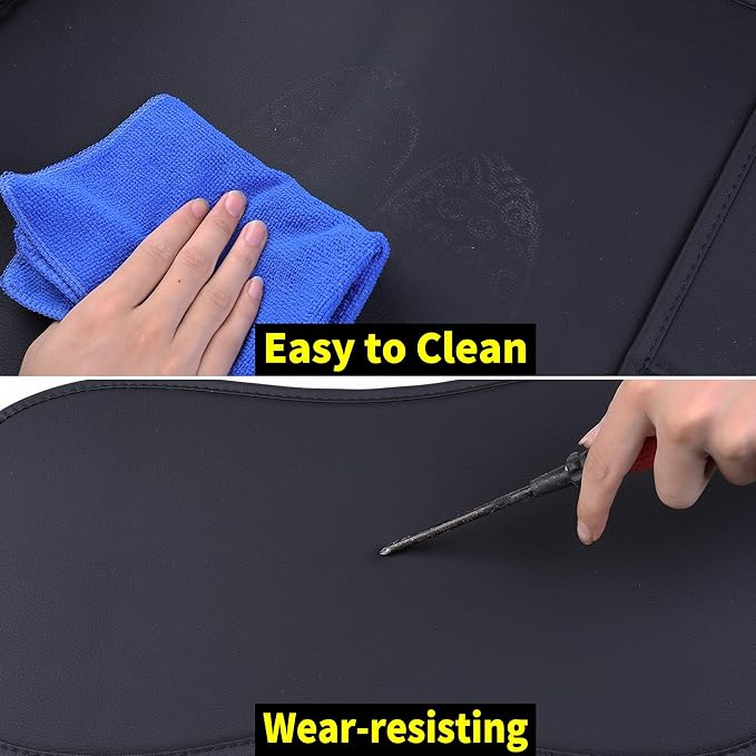 Aierxuan Front Car Seat Covers Universal Fit for Honda Civic Accord CRV, Toyota Camry Prius Rav4 Corolla, Kia, Lexus, Nissan, Mazda, Jeep Cherokee and Most Cars, with Waterproof Leather (Black)