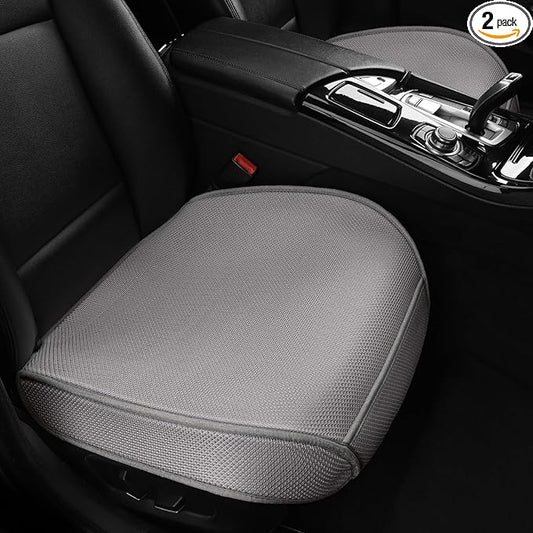 2pcs All-Season Car Seat Wraps Grey - Breathable Car Seat Covers with Anti Slip Bottom - Durable Auto Seat Cushions Universal Fit for Vehicles Cars SUV Trucks Front Seats