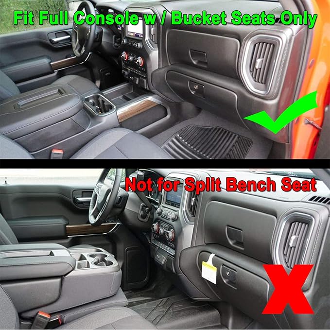 JKCOVER Center Console Organizer Tray Compatible with (2019-2025) Chevy Silverado 1500/GMC Sierra 1500 and 2020-2025 Silverado/Sierra 2500/3500 HD - Full Console w/Bucket Seats ONLY (Blue trim)