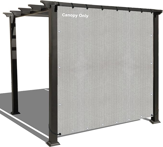 Alion Home Sun Shade Privacy Panel with Grommets and Hems on 4 Sides for Patio, Awning, Window, Pergola or Gazebo - Smoke (12' x 5')