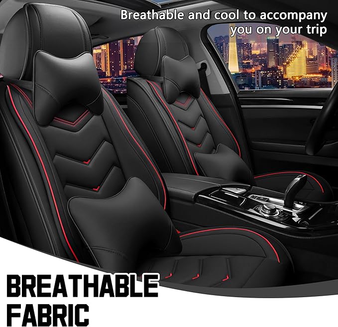 CTDS Car Seat Covers for Chevy Malibu 2000-2026, Stylish Sport Seat Cover, Premium Nappa Leather Car Seat Cover. Automobile Seat Covers Sets.(Luxury 2 Seats/Black)