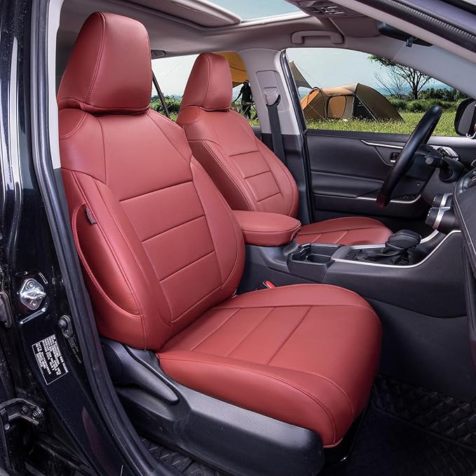 coverdream 2026 Rav4 Seat Covers Custom Fit for 2026 Toyota Rav4 Hybrid (LE,XLE Premium) SUV,Full Set Luxury Waterproof Leather Car Seat Protector