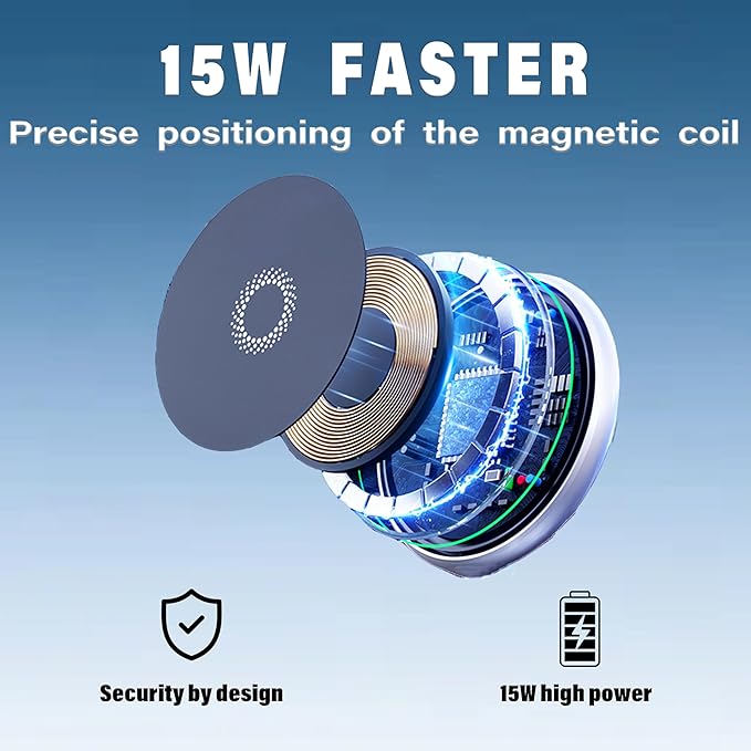 Car Phone Holder for 2024 2025 BMW 5 Series/BMW i5 Accessories Apply to 14.9 Inch Touch Screen 15W Fast Wireless Charger Screen Fixed Clip Cell Phone Mount Hands-Free 360 Degree Rotation