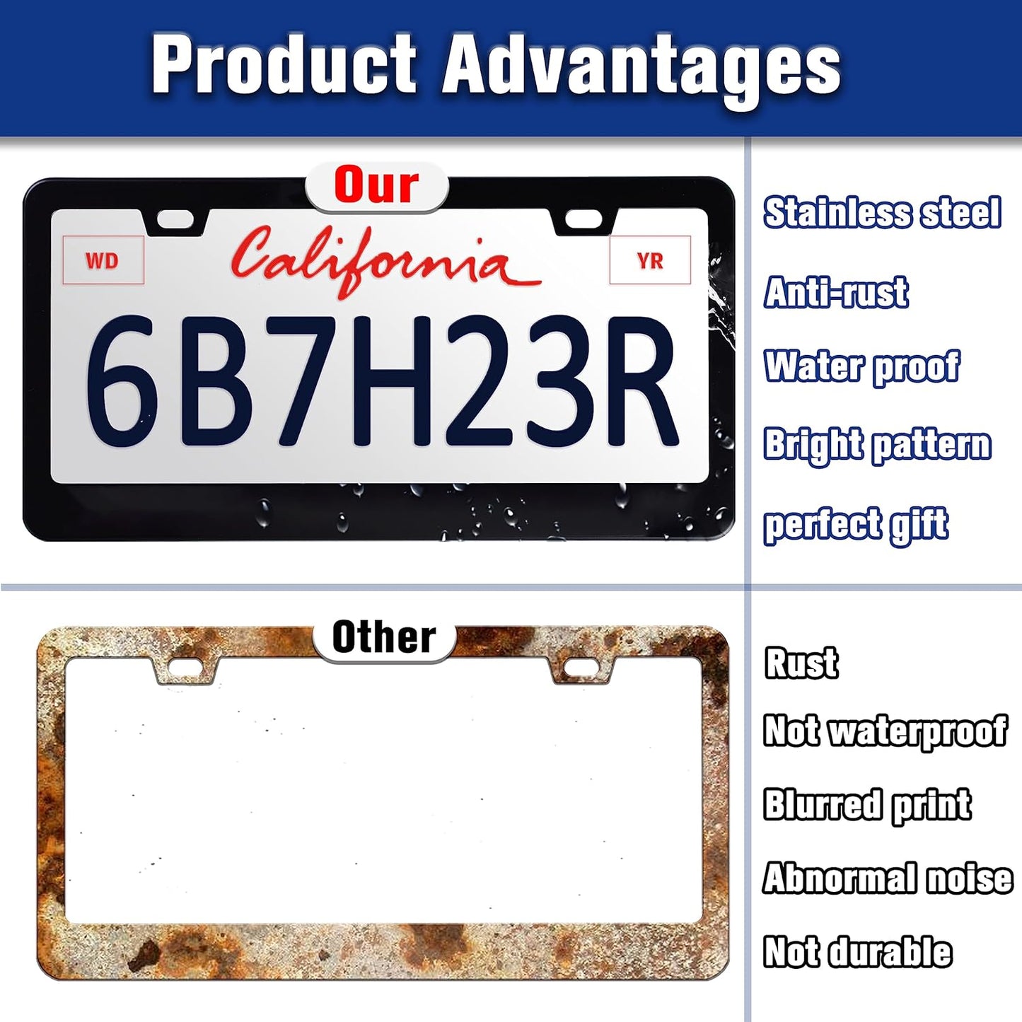 in This Car We are Gossiping About You License Plate Frame Funny Text License Plate Holders Stainless Steel Auto Accessory Bracket 2 Hole with Screws Universal Us Car License Plate Frames 6x12 Inch