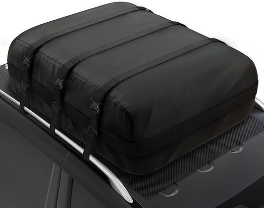 iBirdie Roof Rack Cargo Carrier 36.4 Cubic Feet, XXL Soft-Shell Rooftop Cargo Box, Waterproof Heavy Duty 1200D for Car with/Without Roof Rack, Includes Anti-Slip Mat, Door Hooks, 56x45x25 inches