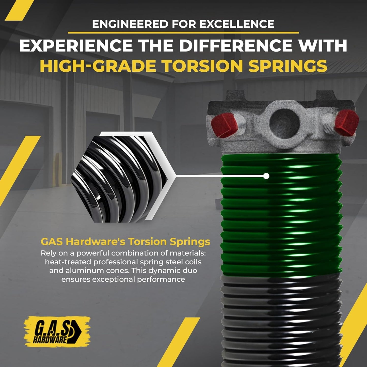 Garage Door Torsion Spring 243x1.75x35 Includes 1” Steel Bearing, Gloves, Manual, and Winding Bars for Right Side of Garage Door Precision E-Coating 5-Year Warranty Min. 30,000 Cycles (Black Cone)