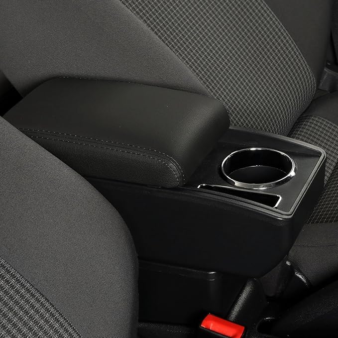 AULPHIKE Compatible with Nissan March Micra Armrest 2011-2016 Center Console Organizer Armrests Double Layer Storage Space with Cup Holder