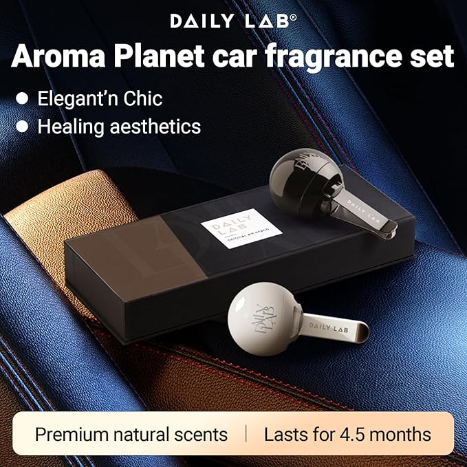 DAILY LAB Aroma Planet Car Perfume Air Freshener, 3 Scents Vent Clip, Luxe-in Accessories for Men Women, 45 Days Long-Lasting Car Scents