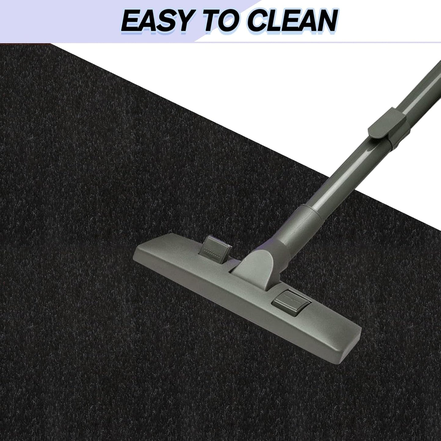 Custom Size Backed Non-Slip Area Rugs Runner, Easy Clean, Waterproof Runner Rugs for Hallway Entryway, Kitchen, Laundry, 2FT x 37FT, Black