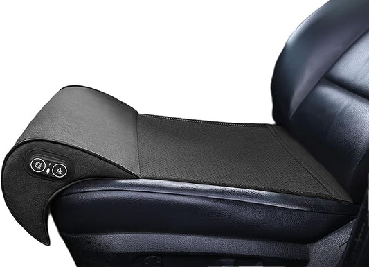 JUPENG Car Seat Leg Extender with Heat & Massage, USB Powered Multi-Level Memory Foam Under Thigh Leg Support Cushion for Driver Seat, Office Chair & Travel, Universal Comfort Pad (Black)