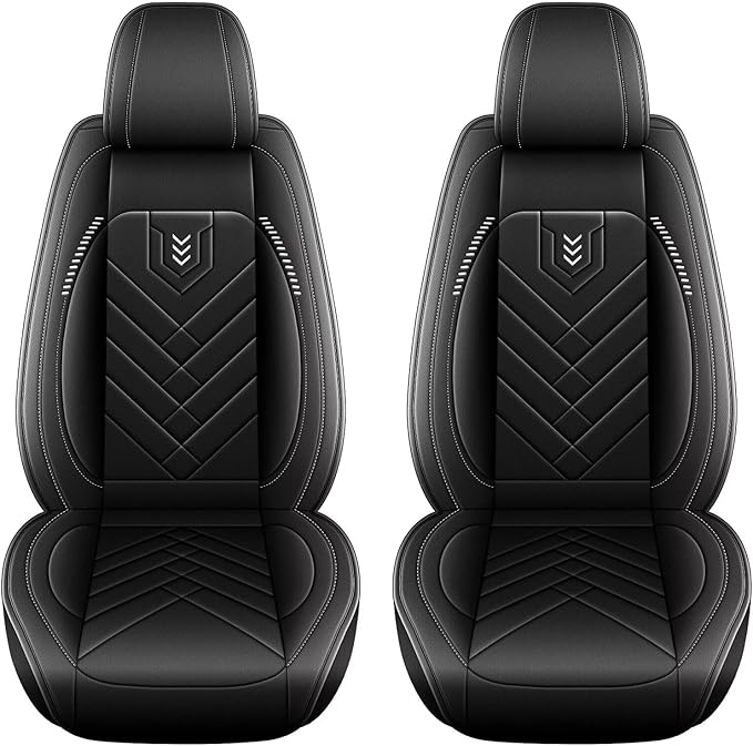 AOMSAZTO Car Seat Covers Fit for Hyundai Santa Cruz 2022-2026 Premium Front Seat Covers Waterproof Leather Automotive Seat Covers Compatible with Airbag (2 Seats,Black)