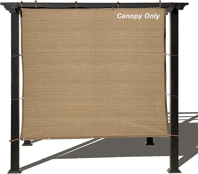 Sun Shade Privacy Panel with Grommets on 4 Sides for Patio, Awning, Window Cover, Pergola or Gazebo (Walnut, 10' x 8')