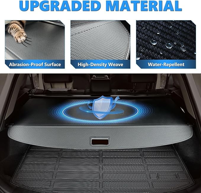MIALUTY® Cargo Cover for 2020-2025 2026 Kia Telluride Retractable Trunk Cover Telluride Accessories Anti-Peeping Anti-Theft Privacy Screen,Trunk Luggage Shield Shade Carbon Fiber Texture