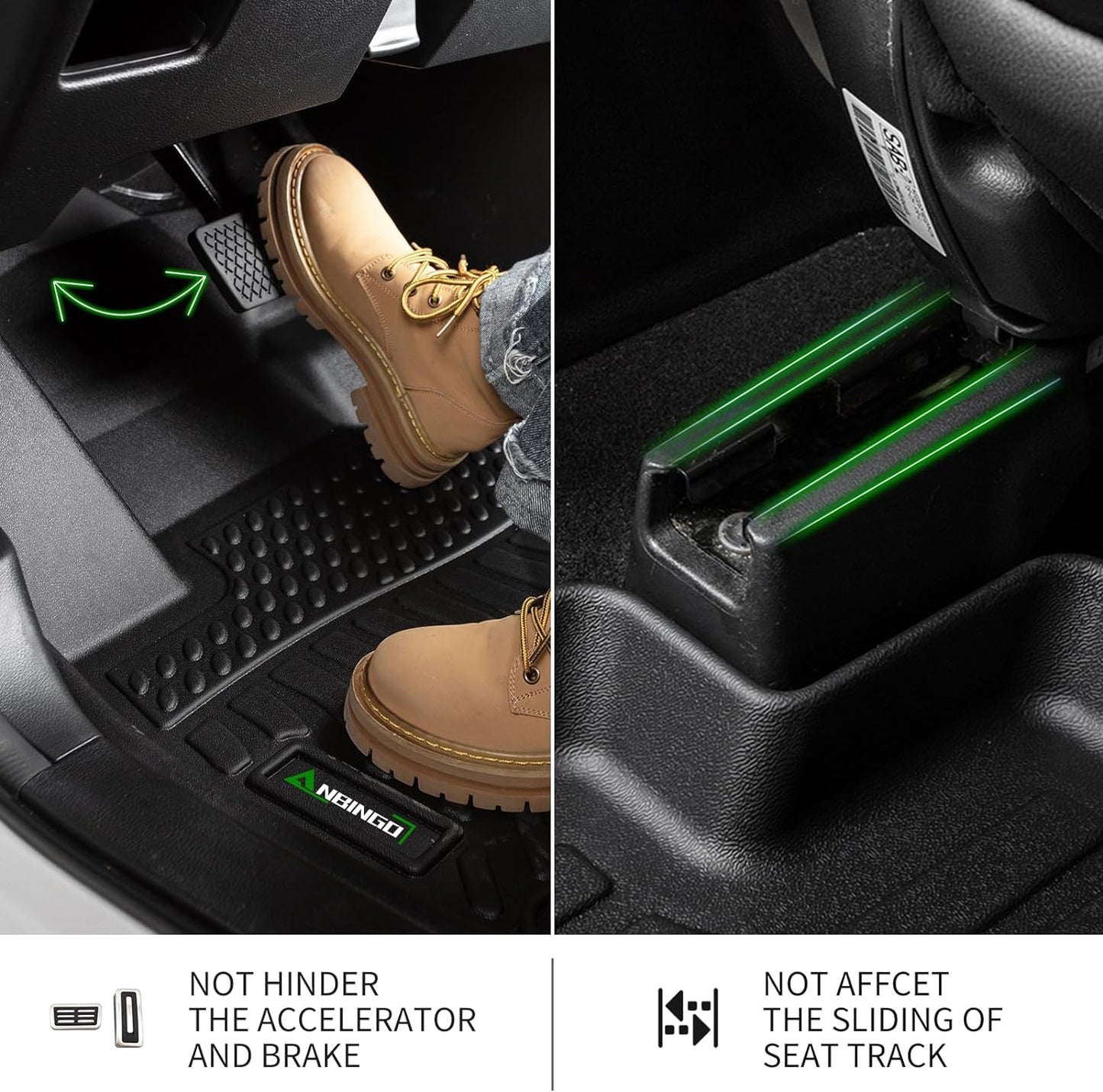 ANBINGO®- Floor Mats & Cargo Liner for Genesis GV60 2025 2024 2023 All Weather Protection TPE Waterproof Non-Slip Car Floor Liners 1st & 2nd Row Set, for 2025 GV60 Accessories