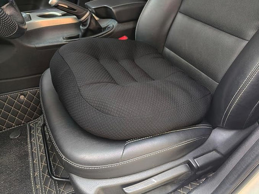 Adult Booster Seat Cushion for Car Height Increase Thick Pad for Office Chair Rocking Chair Floor Pillow Back Pain Coccyx Pain Relief, Carry Handle (Black)