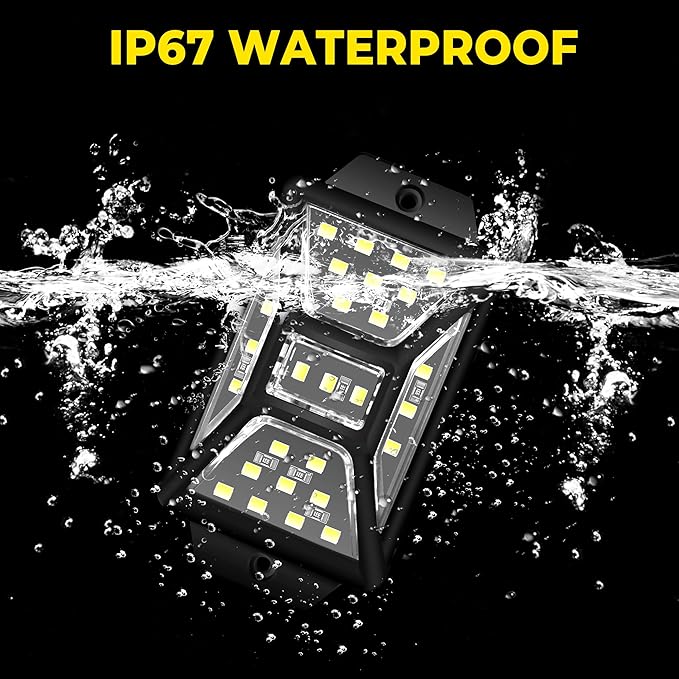 20 Pods Pure White Rock Lights with 2 Pack Connectors Extension Wires,Waterproof Rock Lights Compatible with Trucks Jeep UTV SUV ATV Boat Golf Cart, Mess Free Two-Path Wiring Underglow Kits(Patented)