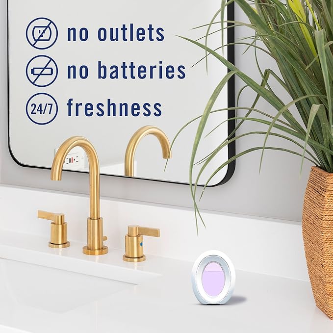 Febreze Bathroom Air Freshener, Odor-Fighting, Plug In Alternative, Air Fresheners for Small Spaces in Home, Bathroom, Kitchen, & Closet, Lilac & Peach Scents, 4ct (2 of Each Scent)