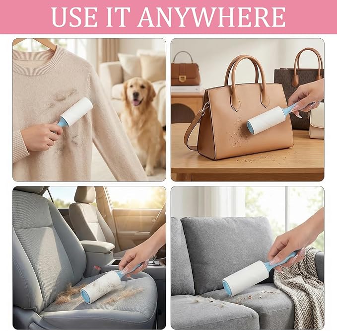24 Pcs Mini Lint Roller Travel Size Portable Travel Lint Roller for Purse Pet Hair Clothes Furniture Car Compact Lint Bursh Sticky Small Cat Hair Removal Tool Gifts 720 Sheet