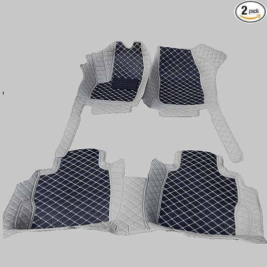 Custom Making Car Floor Mats Compatible with Audi BMW Mercedes-Benz Toyota Lexus Honda Infiniti Nissan Hyundai Kia All Models 2005-2026 (Light Gray and Black White)
