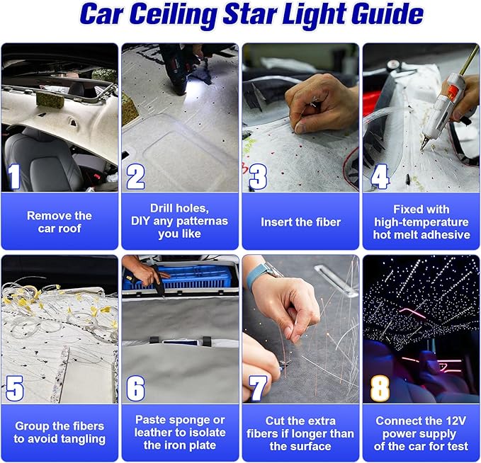 12W Twinkle&Meteor 2 in 1 RGBW Starlight Headliner Kit, 550pcs*0.03in*13.1ft+96pcs Shooting Star Lights for Car/Home Ceiling, Fiber Optic Lights with Bluetooth APP/Remote Control/Music Effect