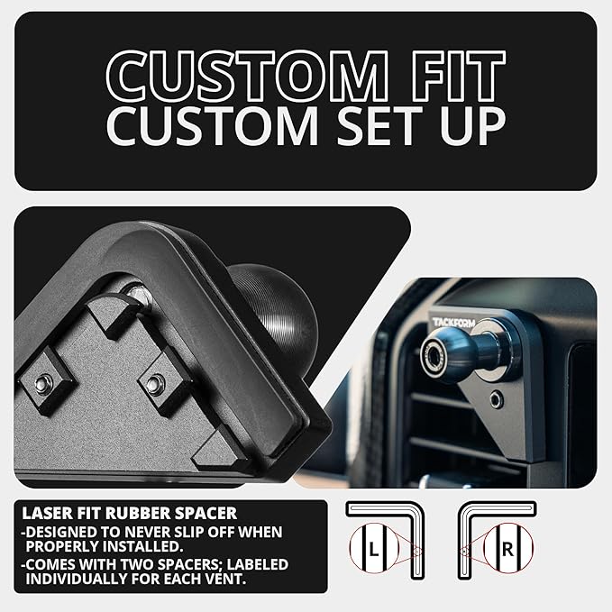 Tackform Link Vent Mount Magnetic Phone Holder - Compatible with 2021-2025 Ford F150 & Raptor, 2023-2025 Ford Super Duty | Aluminum | 2" Arm | Orange | (NOT MAGSAFE Compatible)