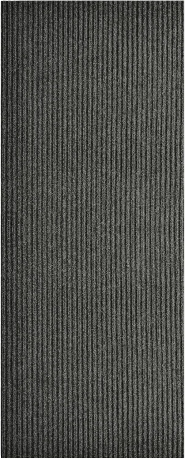 iCustomRug Spartan Weather Warrior Duty Indoor/Outdoor Utility Ribbed in 3ft,4ft,6ft Widths 70 Custom Sizes with Natural Non-Slip Rubber Backing 4'X42' in Charcoal