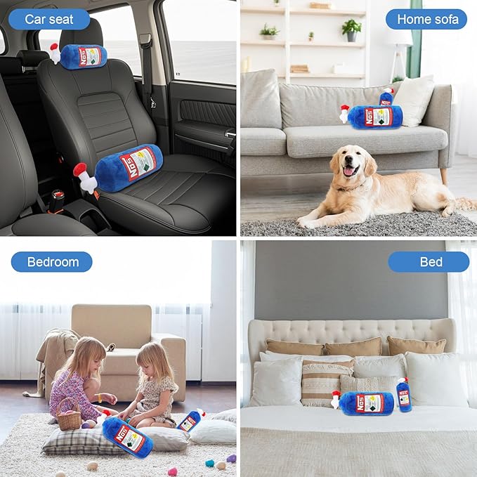 Car Neck Pillow NOS Pillow Bottle Car Headrest Pillow Soft Plush Neck Support Cushion for Driving, Office,Home,Party Decorations(11 inch 2 Pack)
