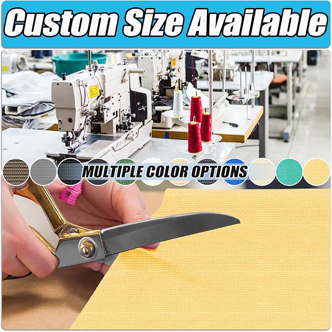 Amagenix 90% Shade Fabric 5'X 21' Sand Sun Shade Cloth with Grommets for Pergola Replacement Shade Cover Canopy, Heavy Duty, Cable Zip Ties Included (We Customized)