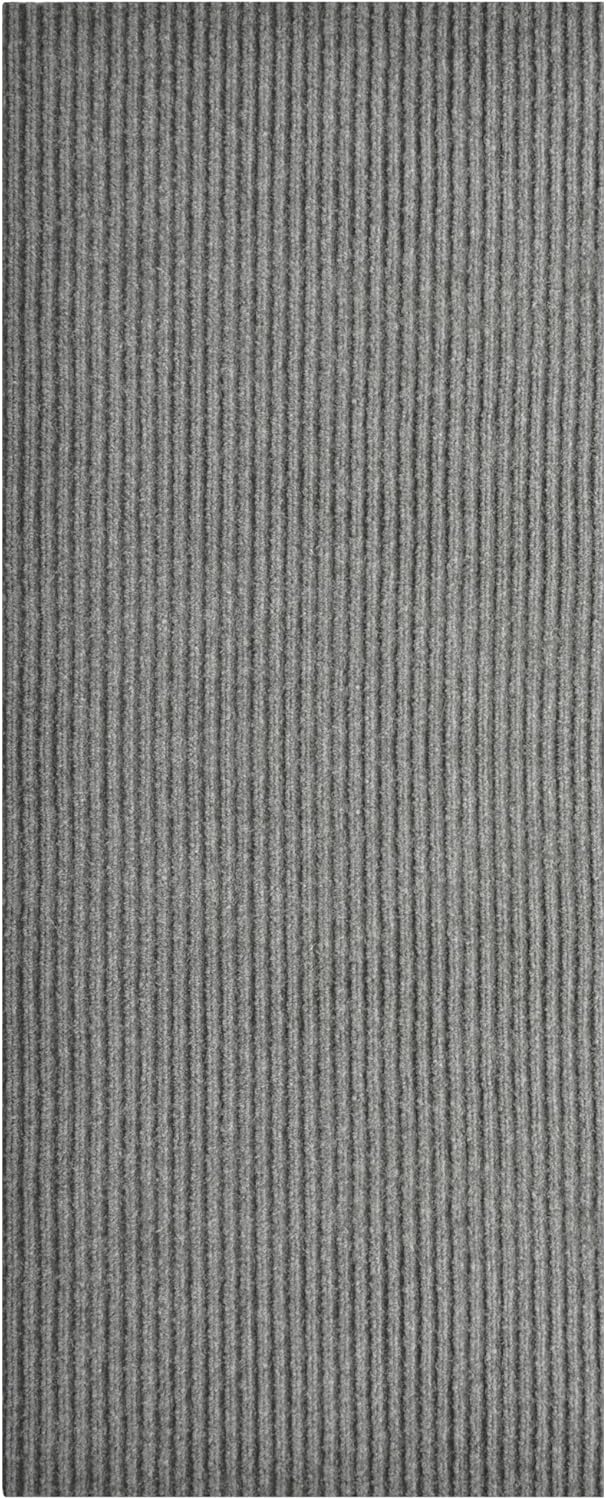 iCustomRug Spartan Weather Warrior Duty Indoor/Outdoor Utility Ribbed in 3ft,4ft,6ft Widths 70 Custom Sizes with Natural Non-Slip Rubber Backing 4'X48' in Grey