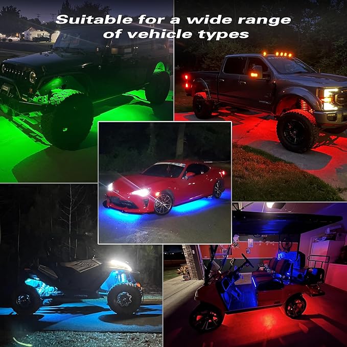 20Pods RGB LED Rock Lights Kit with APP/RF Remote Control, Segmented Multicolor Underglow Accent Light Exterior Music Mode Waterproof 12V for Trucks Pickup Dually Truck Off-Road