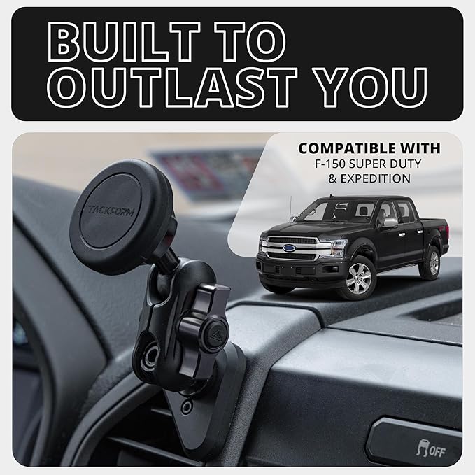 Tackform Link Vent Phone Mount Compatible with 2015-2020 Ford F-150, 2017-2021 Super Duty, 2018-2021 Expedition | Aluminum | Universal Magnetic Holder | 2" Arm | Blue Knob | (NOT MAGSAFE Compatible)
