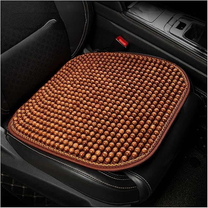 TOMSE Car Seat Chair Back Cushion for Toyota RAV4 Prime 2025, Wooden Beads Ventilate Mesh Lumbar Brace Strong Durable Relieve Fatigue Summer Interior Accessories,A-Seat pad