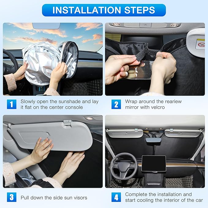 INSAUTO Custom Fit Windshield Sun Shade Accessories for Buick Envision 2021-2026, Foldable Front Window Sunshade, UV & Heat Reflector, Keeps Interior Cool, Includes Storage Bag