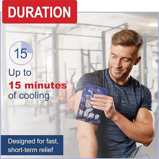 Sport Temp Instant Ice Cold Packs (7”x 5”) Disposable Ice Packs for Pain Relief, Swelling, Injuries, Toothaches, and Sprains – Cold Therapy for Athletes, First Aid, Travel & Outdoor Use (8 Pack)